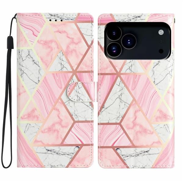 iPhone 17 Pro Max Fodral Med Tryck Rosa Marmor