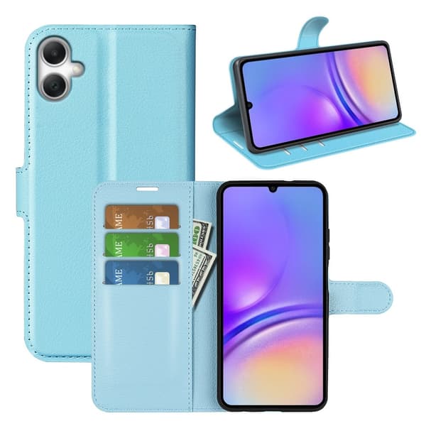 Samsung Galaxy A07 Fodral Litchi Läder Blå