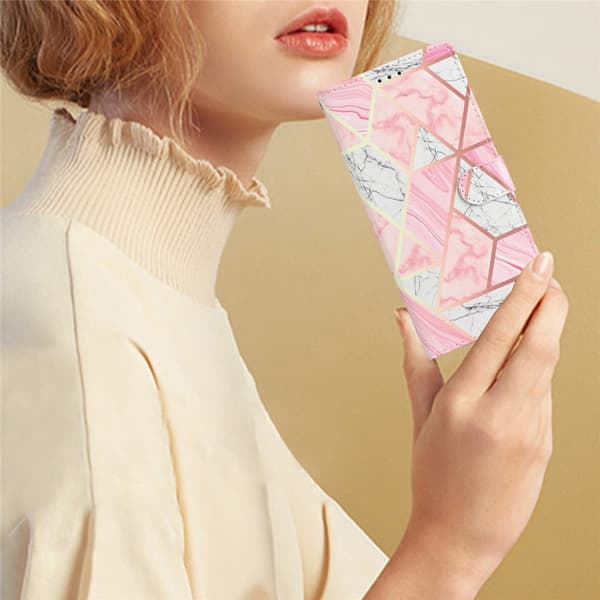 Honor Magic7 Pro Fodral Med Tryck Rosa Marmor