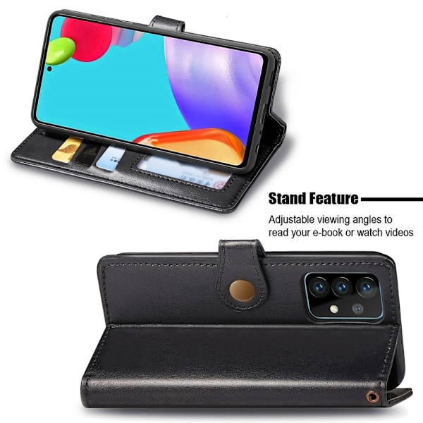 Samsung Galaxy A72 - Solid Plånboksfodral - Svart Black Svart
