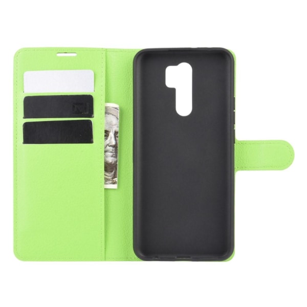Xiaomi Redmi 9 - Litchi Plånboksfodral - Grön Green Grön
