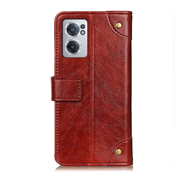 OnePlus Nord CE 2 5G Fodral Nit Dekor Läder Brun