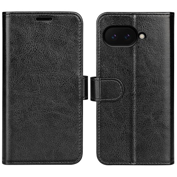 Google Pixel 9a Fodral Crazy Horse Läder Svart