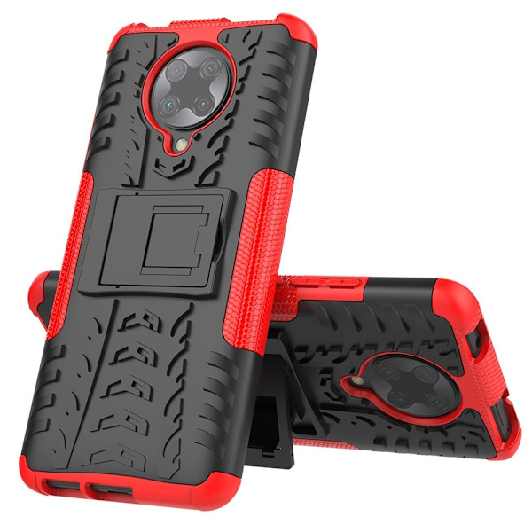 Xiaomi Poco F2 Pro - Stöttåligt Skal med Stöd - Röd Red Röd