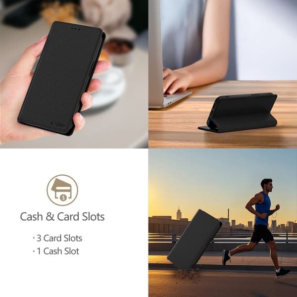 Tech-Protect iPhone 17e / 16e Fodral Wallet RS Svart / Röd