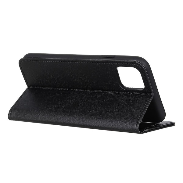 iPhone 12 Pro Max - Split Läder Flip Fodral - Svart Black Svart