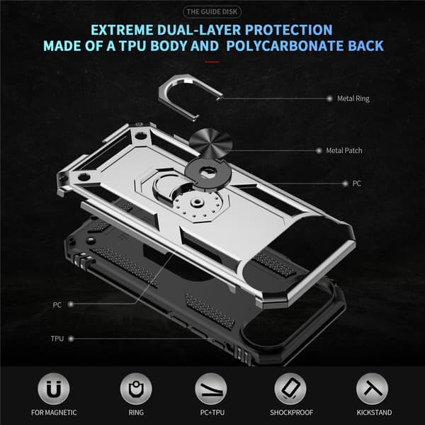 iPhone Air Skal Shockproof Hybrid Ring Silver