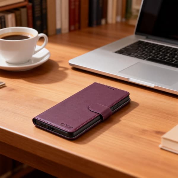 Tech-Protect Galaxy A37 / A36 / A56 Fodral Läder Mulberry