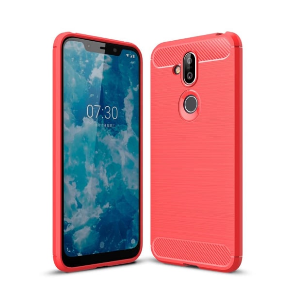 Nokia 8.1 - Brushed TPU Skal - Röd Red Röd