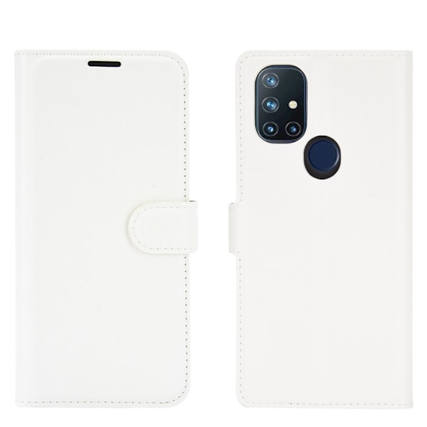 OnePlus Nord N10 5G - Litchi Fodral - Vit White Vit