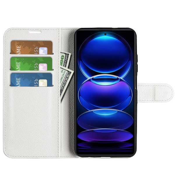 Xiaomi Redmi Note 12 Pro 5G Fodral Litchi Läder Vit