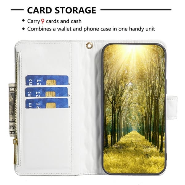 BINFEN Xiaomi 13 Lite 5G Fodral Diamond Multifunktionell Vit