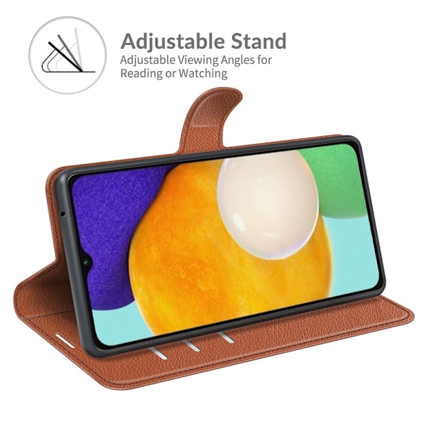 Samsung Galaxy A04s / A13 5G Fodral Litchi Läder Brun