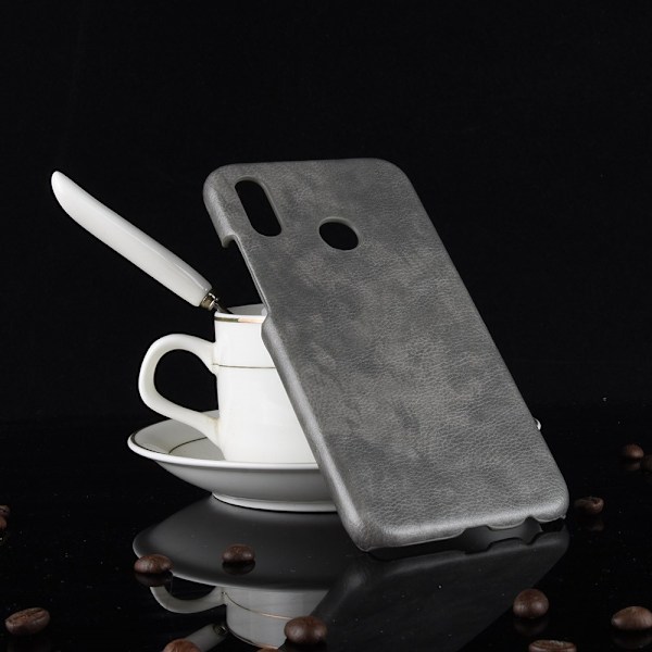 Huawei P20 Lite - Litchi Skal - Grå Grey Grå