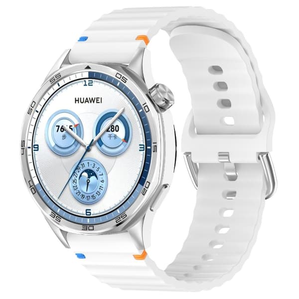 Klockarmband 20 mm Silikon Wave Design Vit