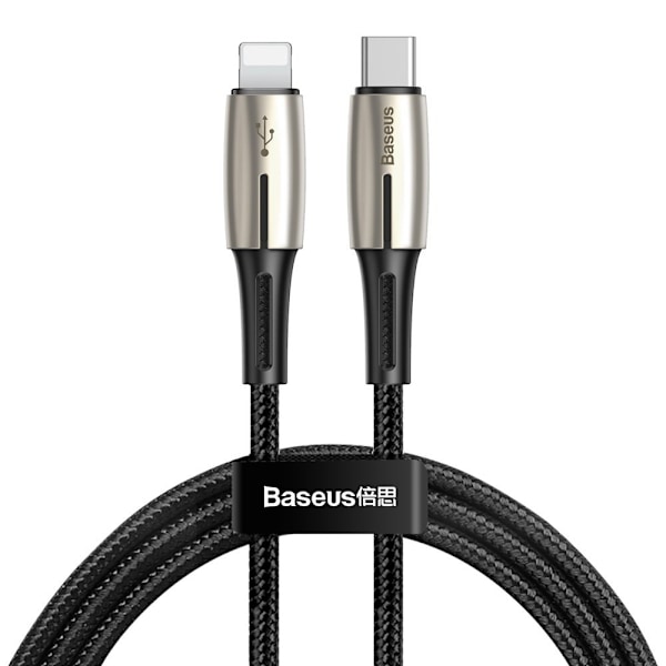 Baseus 18W 1.3m USB-C - Lightning PD Kabel - Svart Black Svart