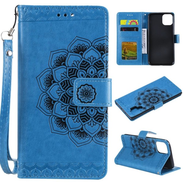 iPhone 11 Pro - Plånboksfodral Mandala - Blå Blue Blå