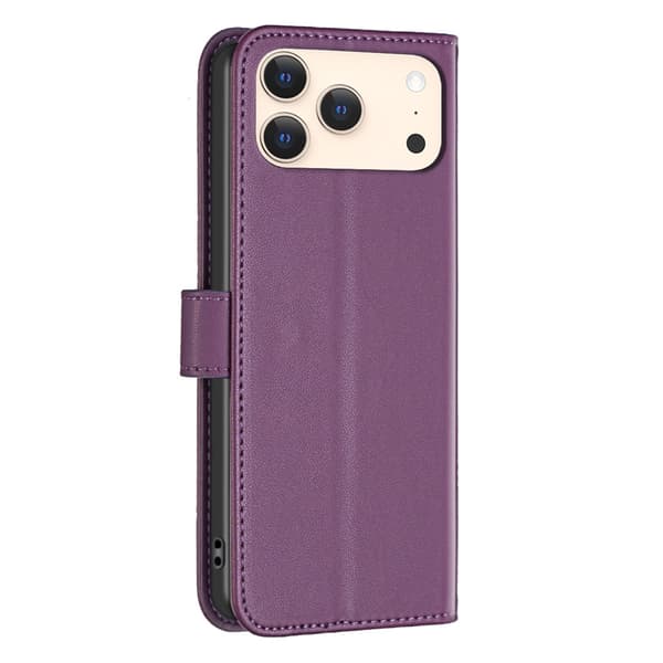 BINFEN iPhone 17 Pro Fodral Läder Mörk Lila
