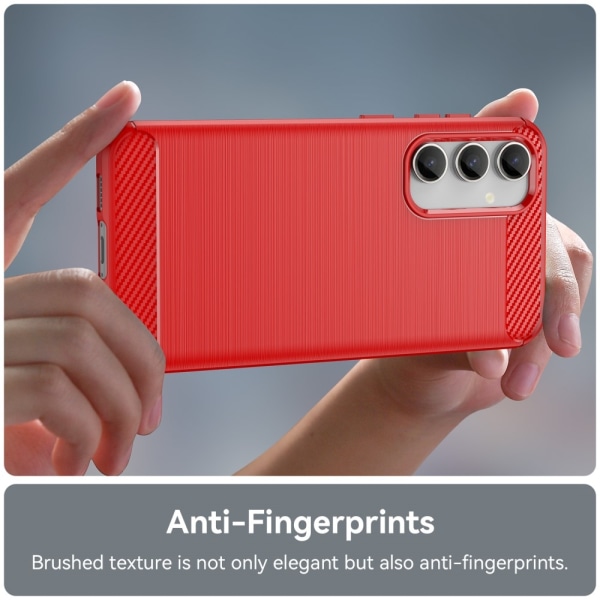 Samsung Galaxy S23 FE Skal Borstad Stål Textur Röd