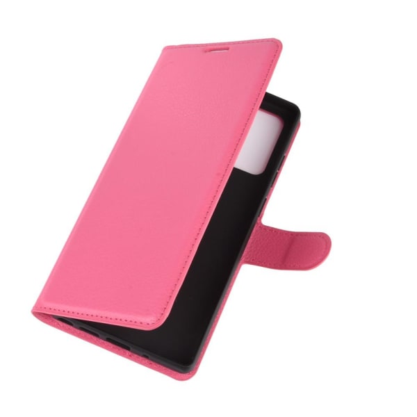 Samsung Galaxy Note 20 - Litchi Plånboksfodral - Rosa Pink Rosa