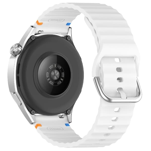 Klockarmband 22 mm Silikon Wave Design Vit