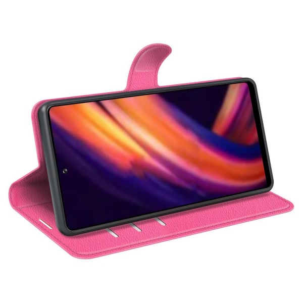 Motorola Edge 30 Pro Fodral Litchi Textur Rosa