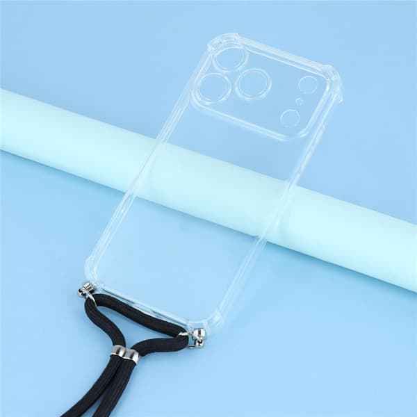 iPhone 17 Pro Skal Med Mobilsnöre TPU Transparent