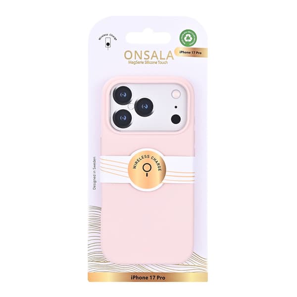 Onsala iPhone 18 Pro/17 Pro Mobilskal Med Silikonkänsla Chalk Pink