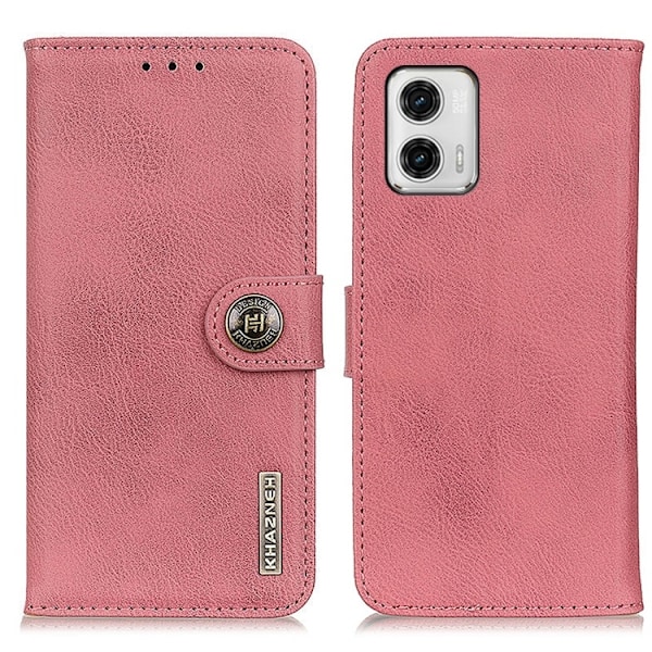 KHAZNEH Motorola Moto G73 5G Fodral Läder Rosa