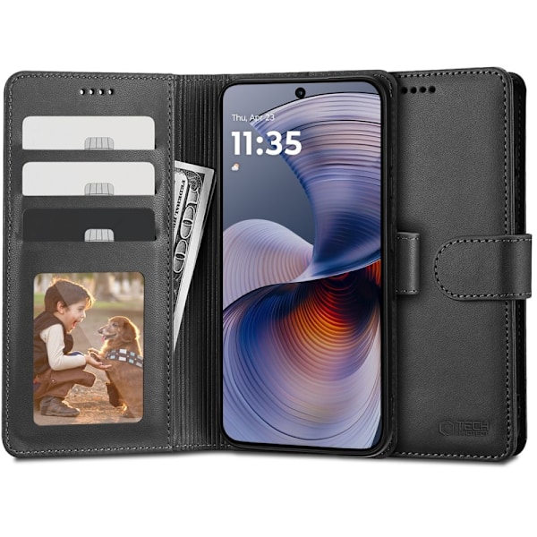 Tech-Protect Motorola Moto G55 5G Fodral Läder Svart