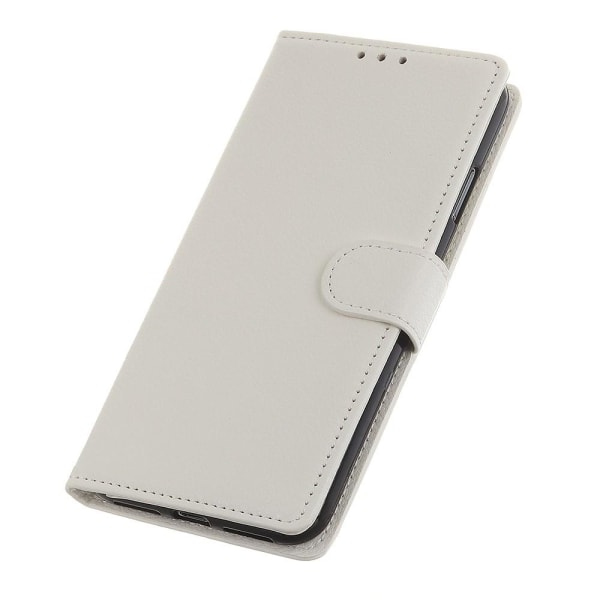Huawei P40 Lite E - Litchi Plånboksfodral - Vit White Vit