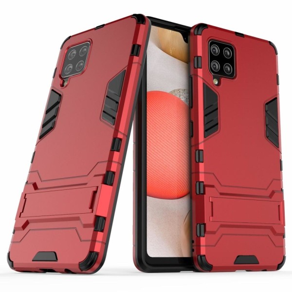 Samsung Galaxy A42 5G - Hybrid Skal Med Kickstand - Röd Red Röd