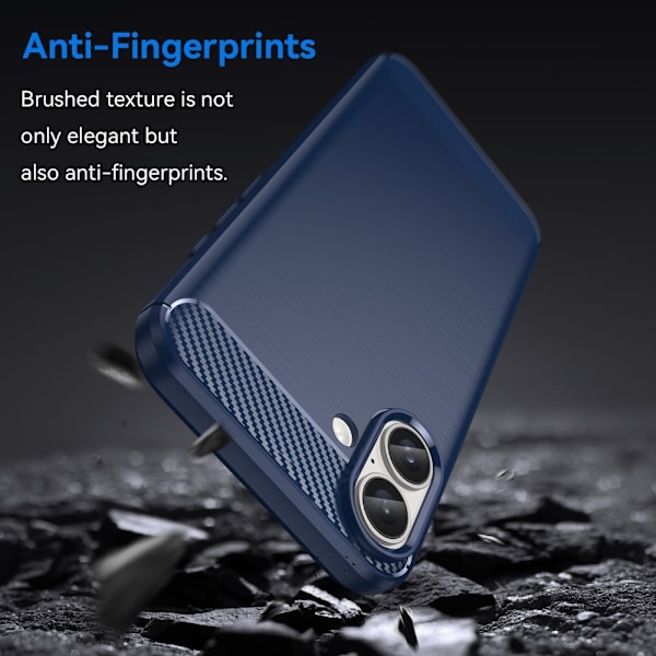 iPhone 16 Plus Skal Borstad Stål Mörk Blå