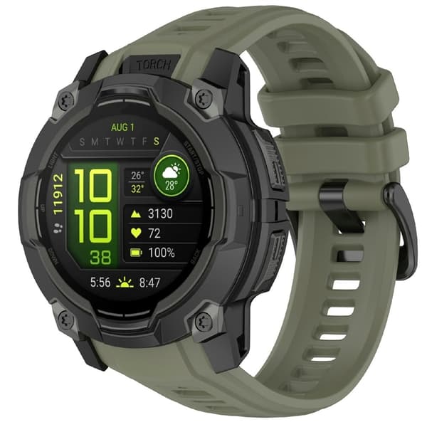 Garmin Instinct 3 45 mm Klockarmband Silikon Militär Grön