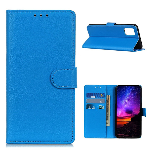 OnePlus 9 Pro - Litchi Läder Fodral - Blå Blue Blå