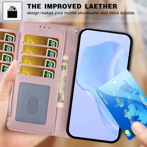 Honor 400 Lite Plånboksfodral Läder Roséguld