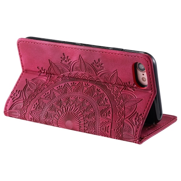 iPhone 16e Fodral Flip Mandala Läder Rosa