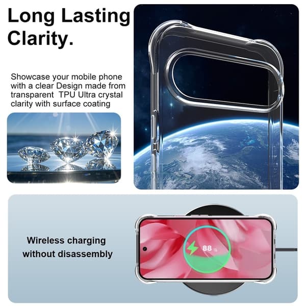 IMAK Google Pixel 10 / 10 Pro Skal TPU Shockproof Transparent
