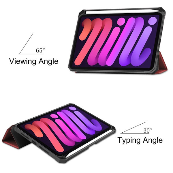 iPad Mini 2024/2021 Fodral Shockproof Tri-Fold Med Pennhållare