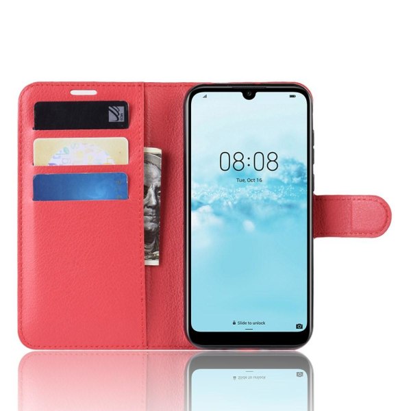 Huawei Y5 (2019) - Litchi Plånboksfodral - Röd Red Röd