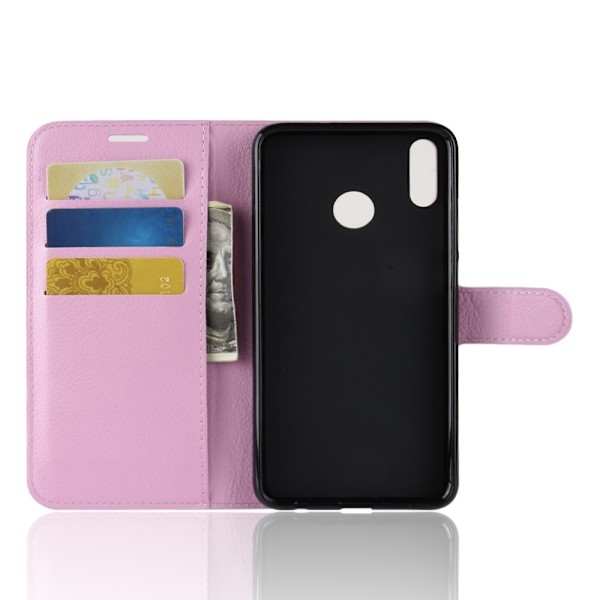 Huawei Honor 8X - Litchi Plånboksfodral - Ljus Rosa LightPink Ljus Rosa