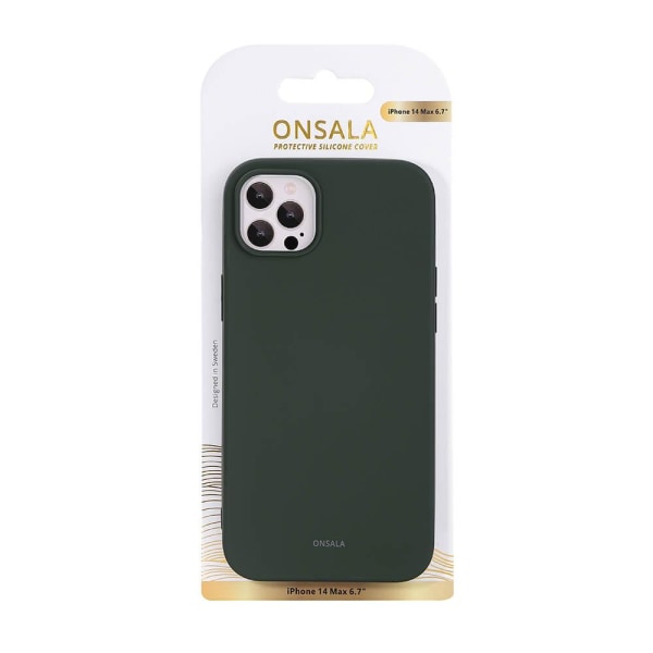 ONSALA iPhone 14 Plus Mobilskal Silikon Olivgrön