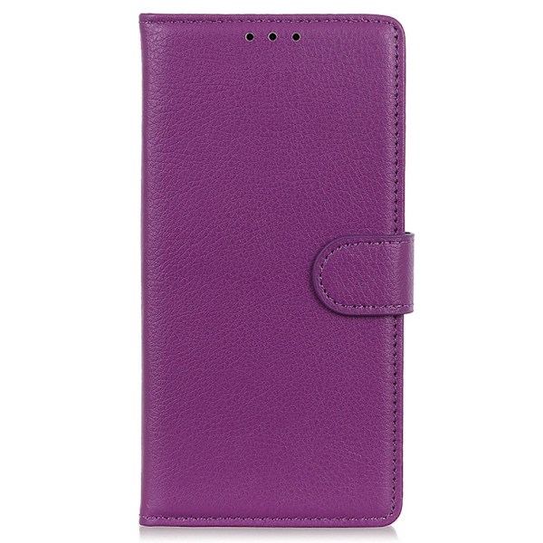 Galaxy S25 Plus / S24 Plus Fodral Litchi Läder Lila