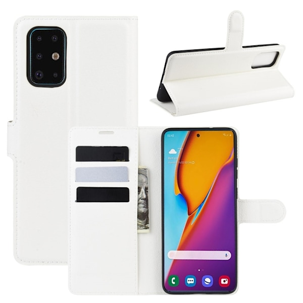 Samsung Galaxy S20 Plus - Litchi Plånboksfodral - Vit White Vit
