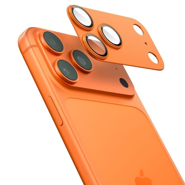 Spigen iPhone 17 Pro Max Linsskydd Optik Pro GLAS.tR "Ez Fit" Orange