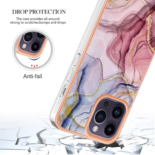iPhone 16 Pro Skal TPU Marmor Roséguld