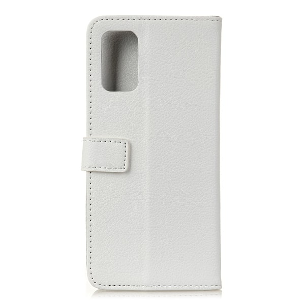 OnePlus 8T / 8T+ - Litchi Läder Fodral - Vit White Vit