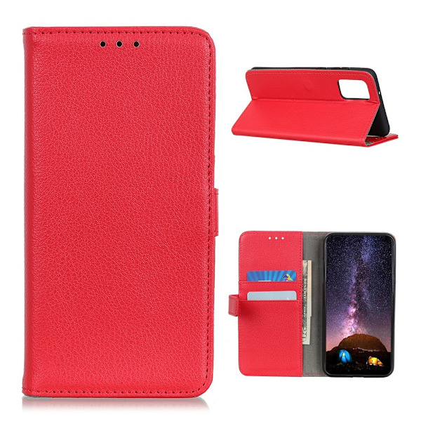 Xiaomi Mi 10T / 10T Pro - Litchi Läder Fodral - Röd Red Röd
