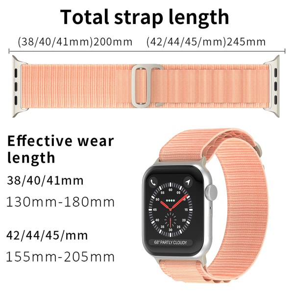 Apple Watch 38/40/41 mm Armband Alpine Pro Loop Rosa