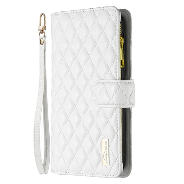BINFEN Galaxy S24 FE Fodral Diamond Multifunktionell Vit
